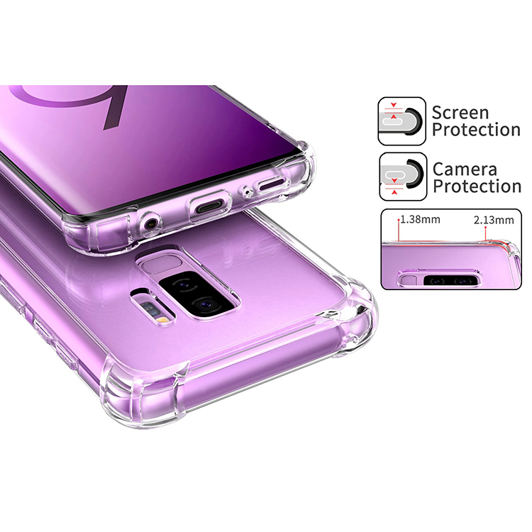 Protectores para celular  para Samsung  S9 Plus Funda de tpu esquinas reforzadas Transparente